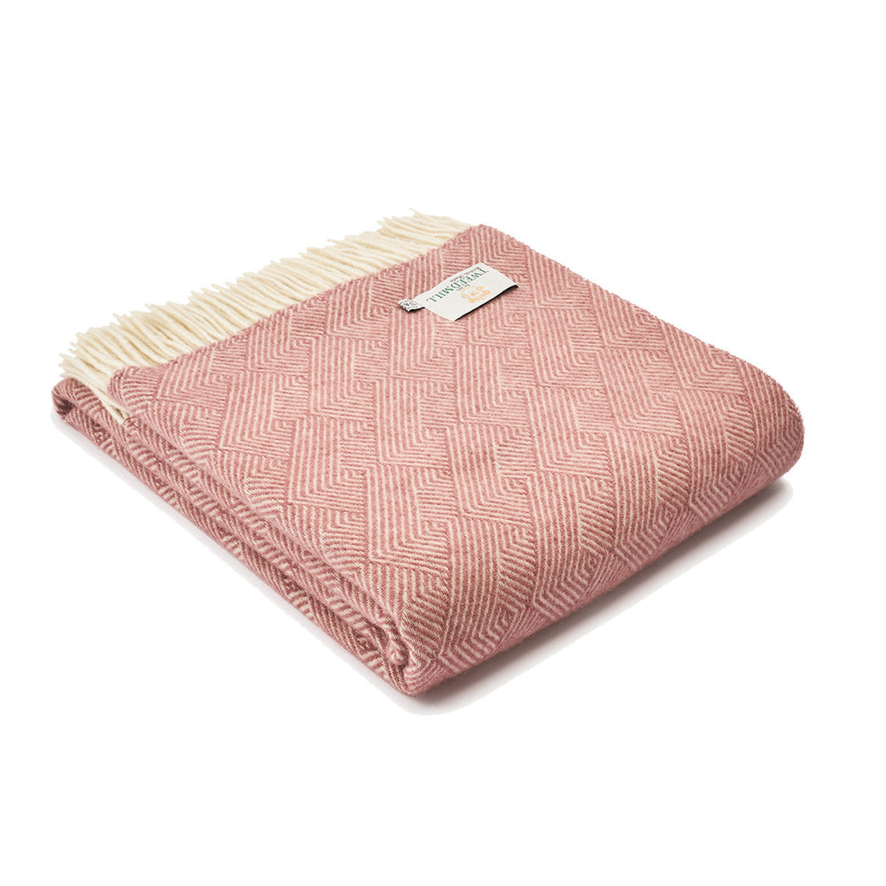 DELAMERE Smokey Rose Pure New Wool Throw