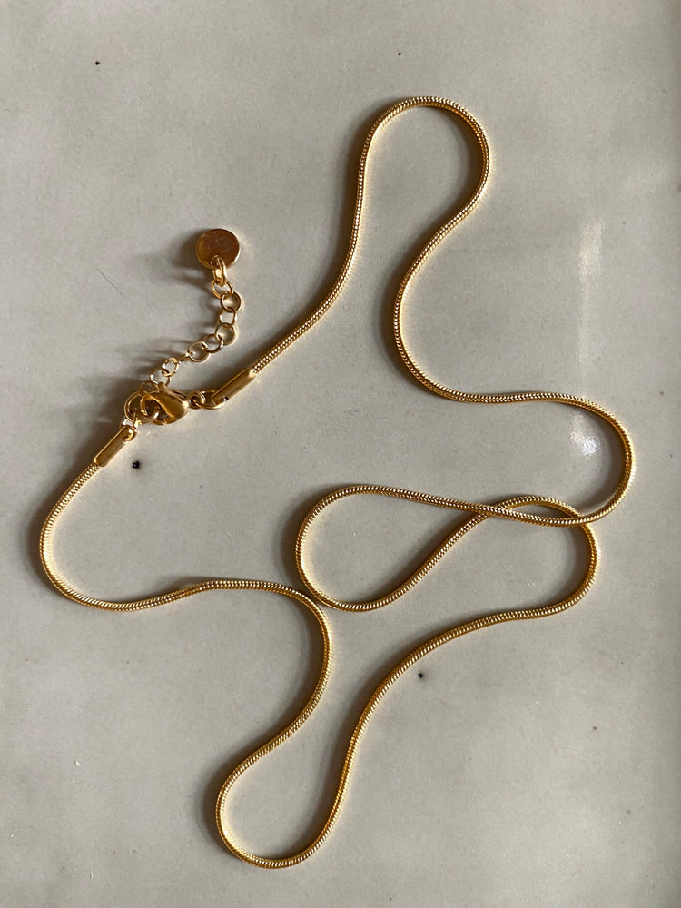 
                  
                    Small Gold Snake 4 Lengths Possible Necklace
                  
                