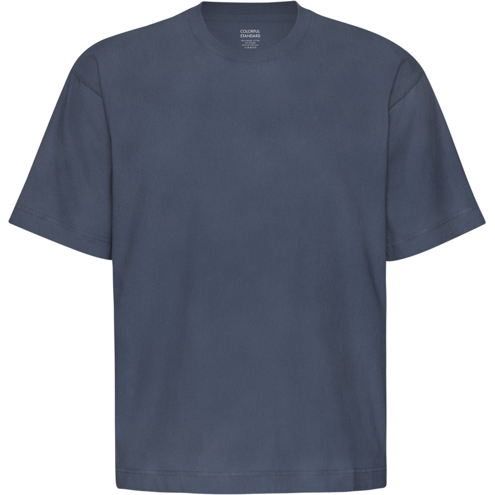 Übergroßes Bio-T-Shirt in Neptune-Blau