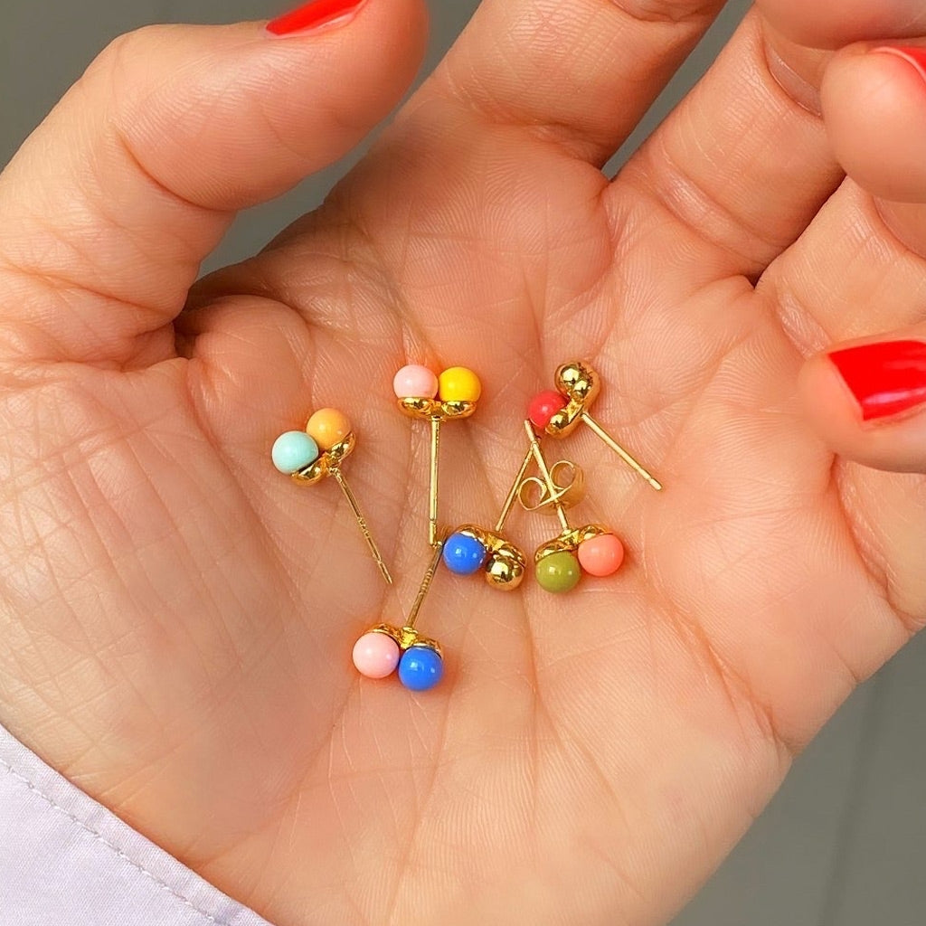 
                  
                    Blue Gold Double Color Ball Earring
                  
                