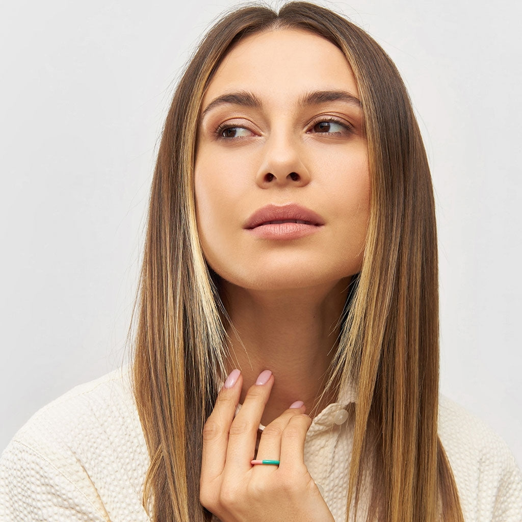 
                  
                    Light Green Burnt Coral Double Color Ring
                  
                