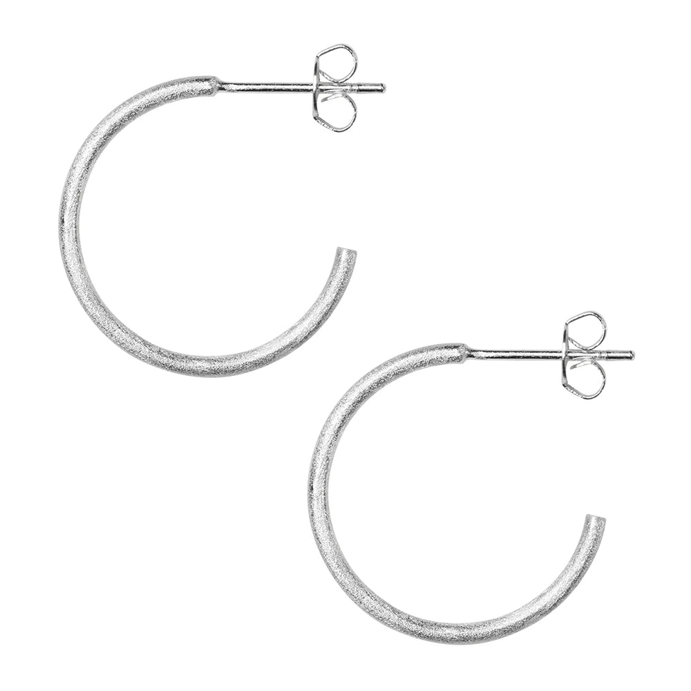 Medium Silver Non Hoops Earring Set Of 2