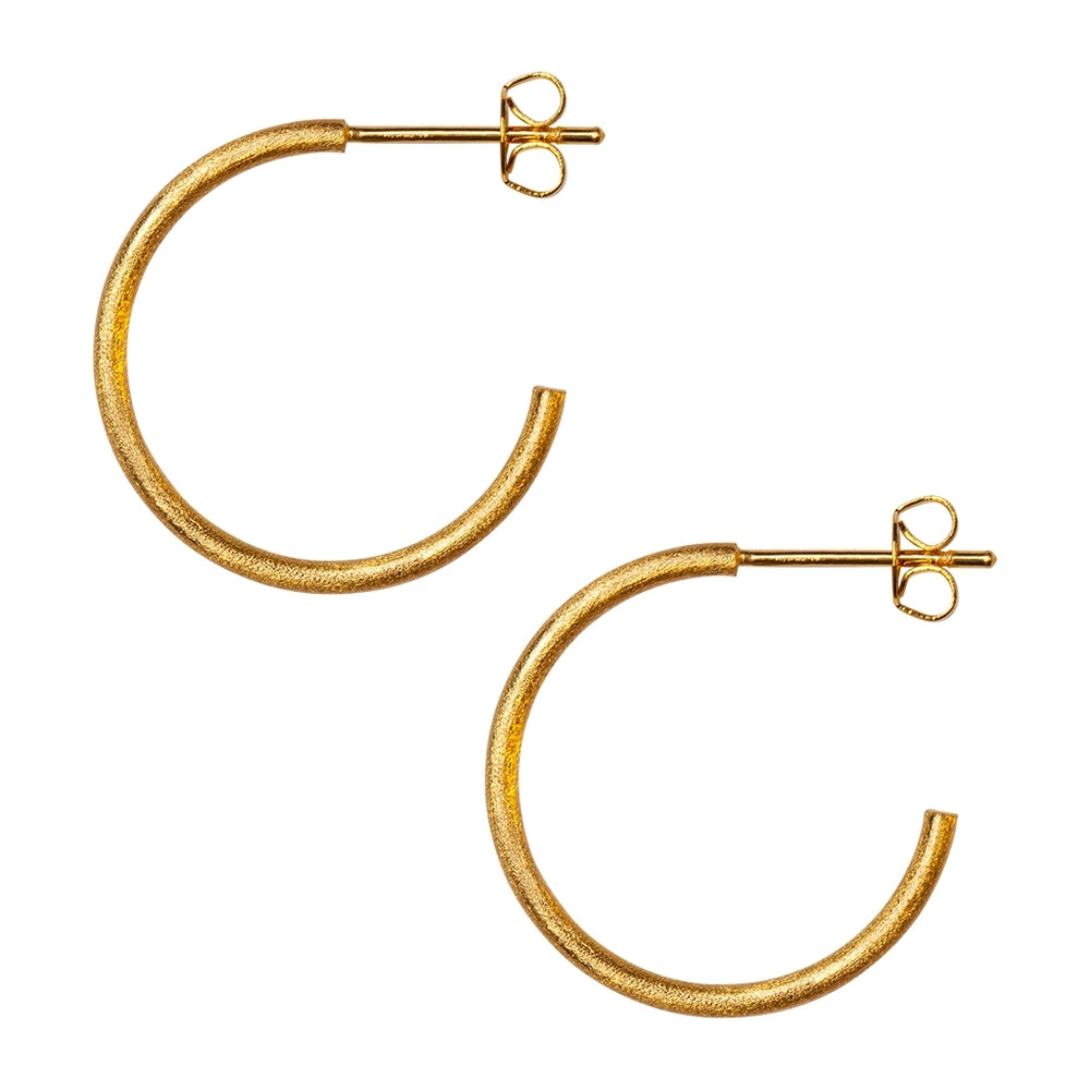 Medium Gold Plated Non Hoops Earring Set Of 2