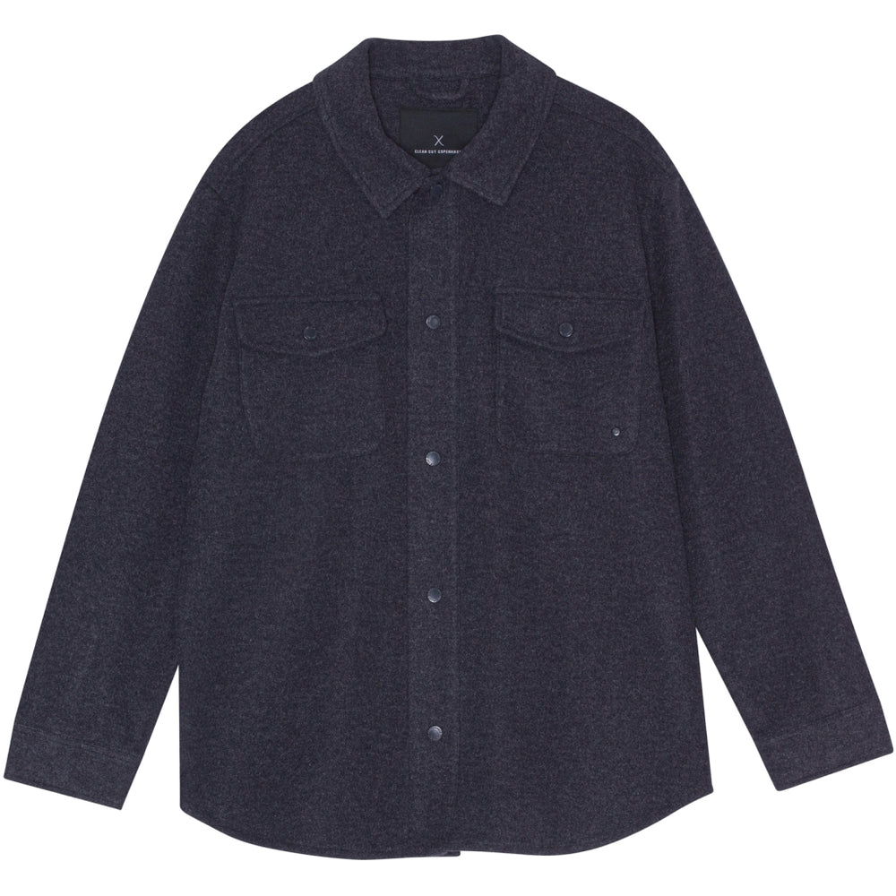 DEAN Dark Navy Melange Bonded Over Shirt