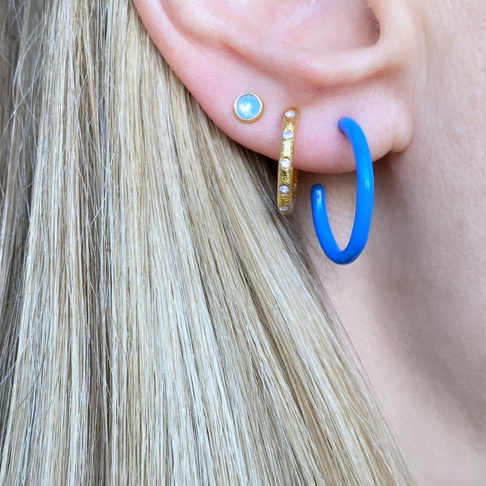 Hellblauer Bling-Kristall-Ohrring
