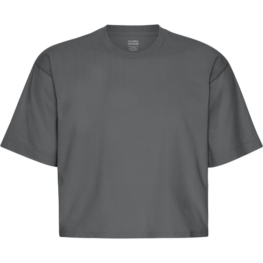 Lava Grey Organic Boxy Crop T-Shirt