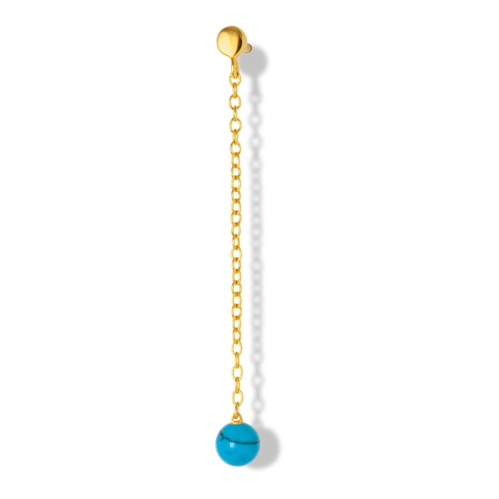 
                  
                    Turquoise Natural Stone Chain Earring
                  
                