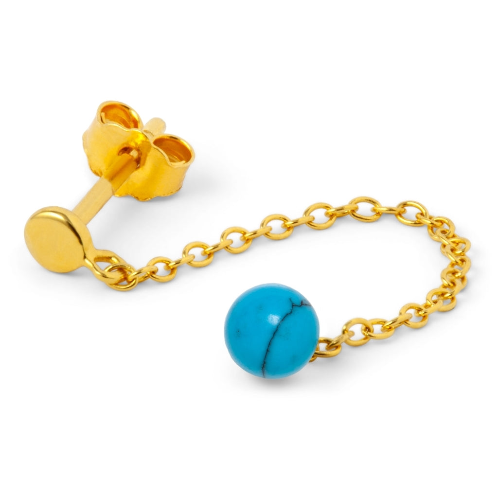 
                  
                    Turquoise Natural Stone Chain Earring
                  
                