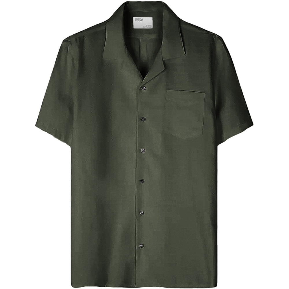 Hunter Green Linen Short Sleeved Shirt