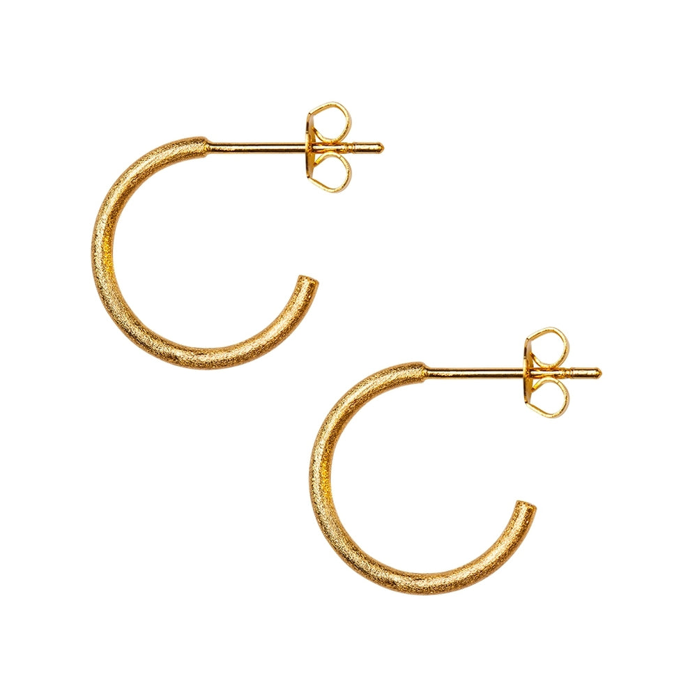 Small Gold Plated Non Hoops Earring Set Of 2