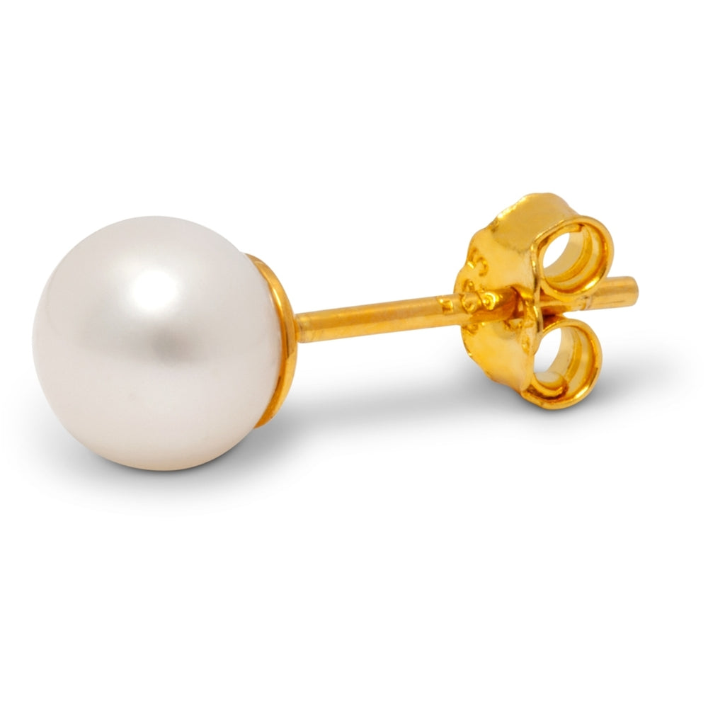 Gold Plated Ball Pearl Earring
