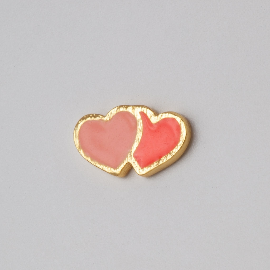 
                  
                    Burnt Coral Orange Coral Gold Plated 2Hearts Earring
                  
                