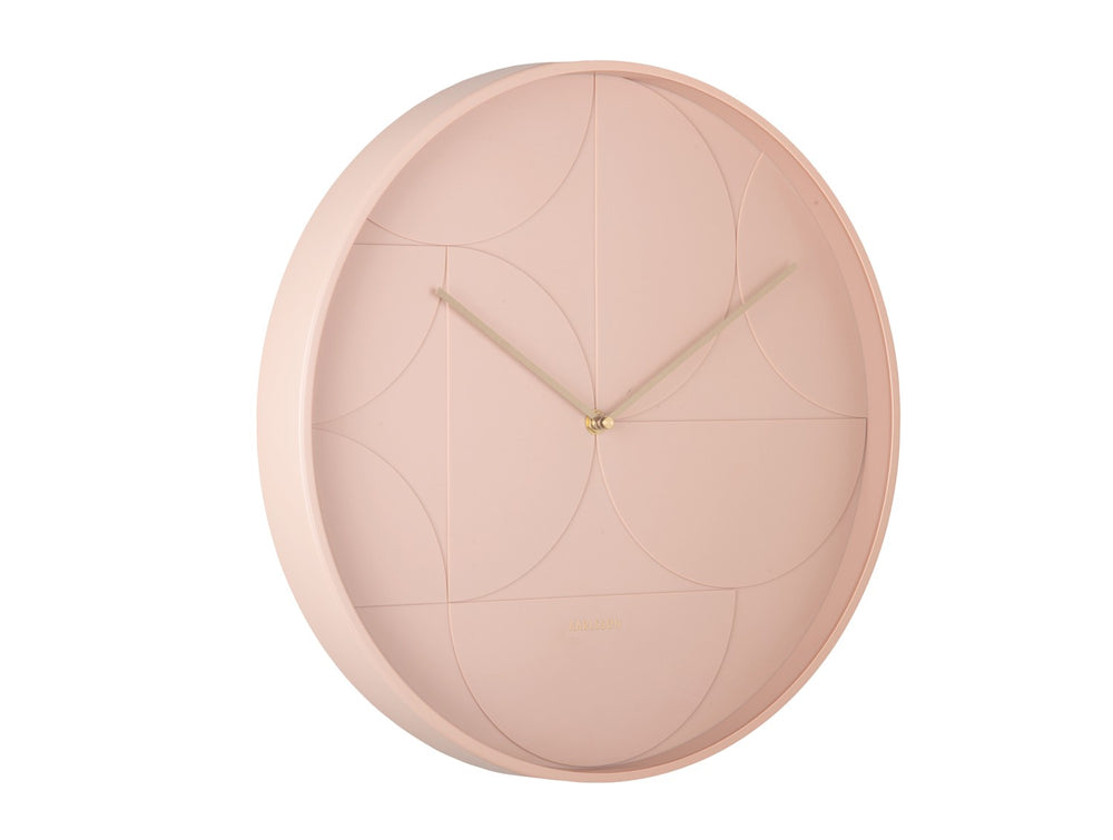 ECHELON Runde Wanduhr in verblasstem Rosa