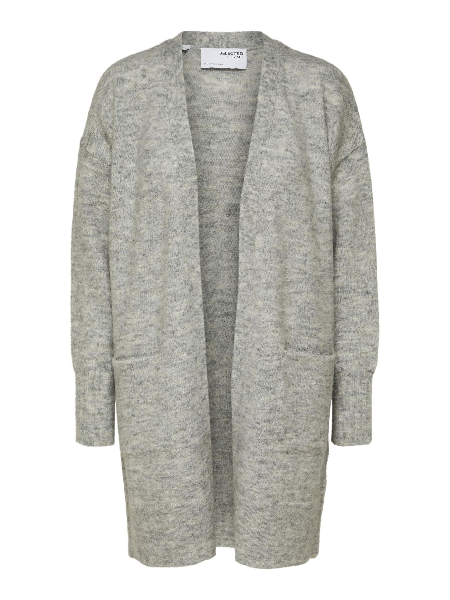 
                  
                    SLFLULU Light Grey Melange Knit Long Cardigan
                  
                