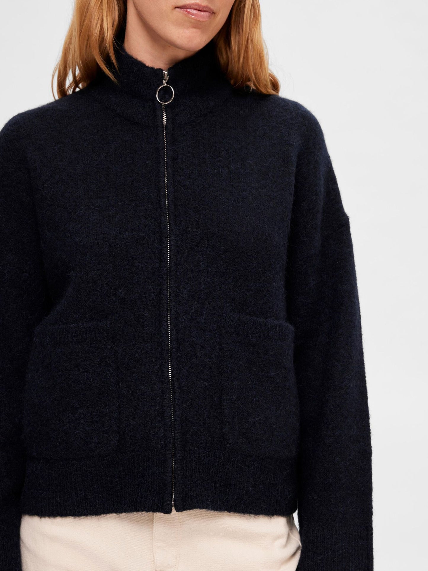 
                  
                    SLFSIA Dark Sapphire Melange Zipper Cardigan
                  
                