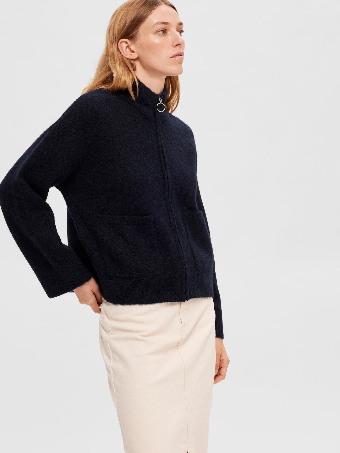 
                  
                    SLFSIA Dark Sapphire Melange Zipper Cardigan
                  
                