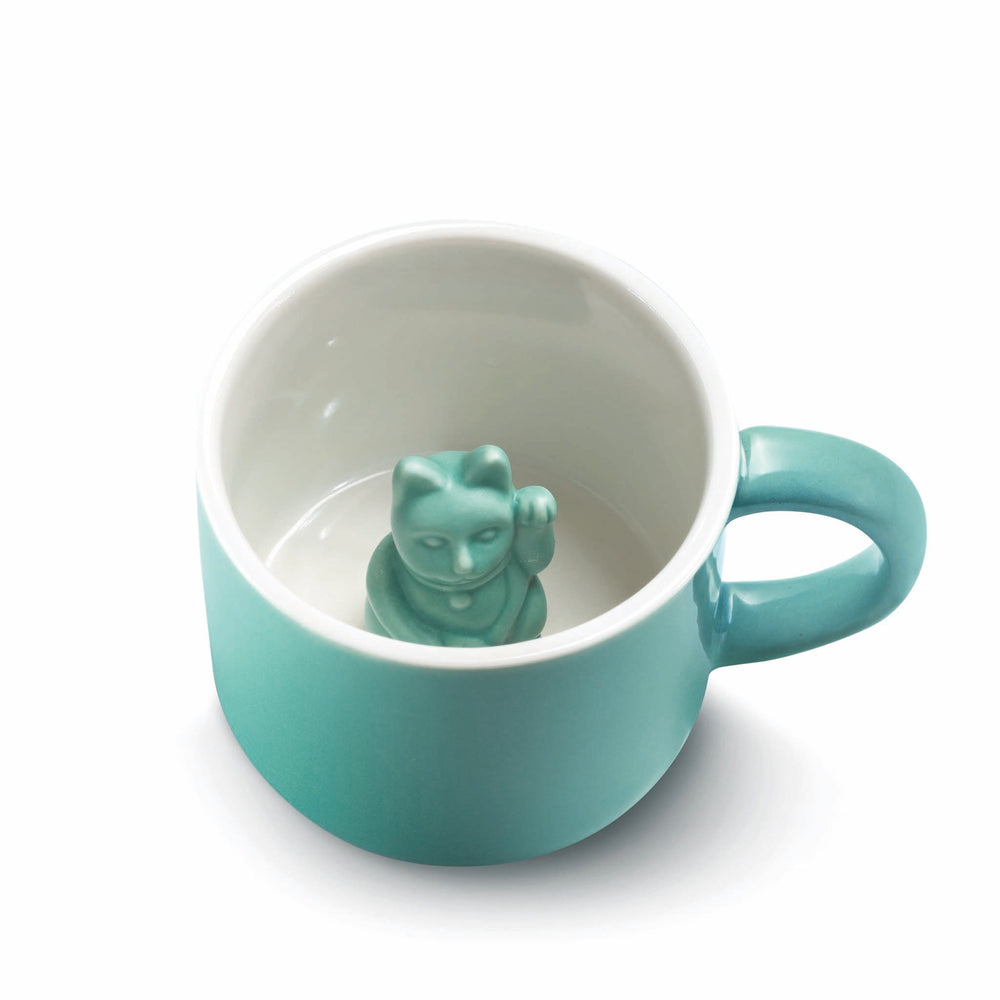 MANEKI NEKO Turquoise Animal Mug