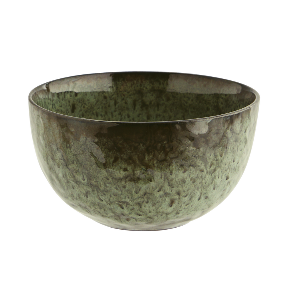 Light Green Brown Stoneware Bowl