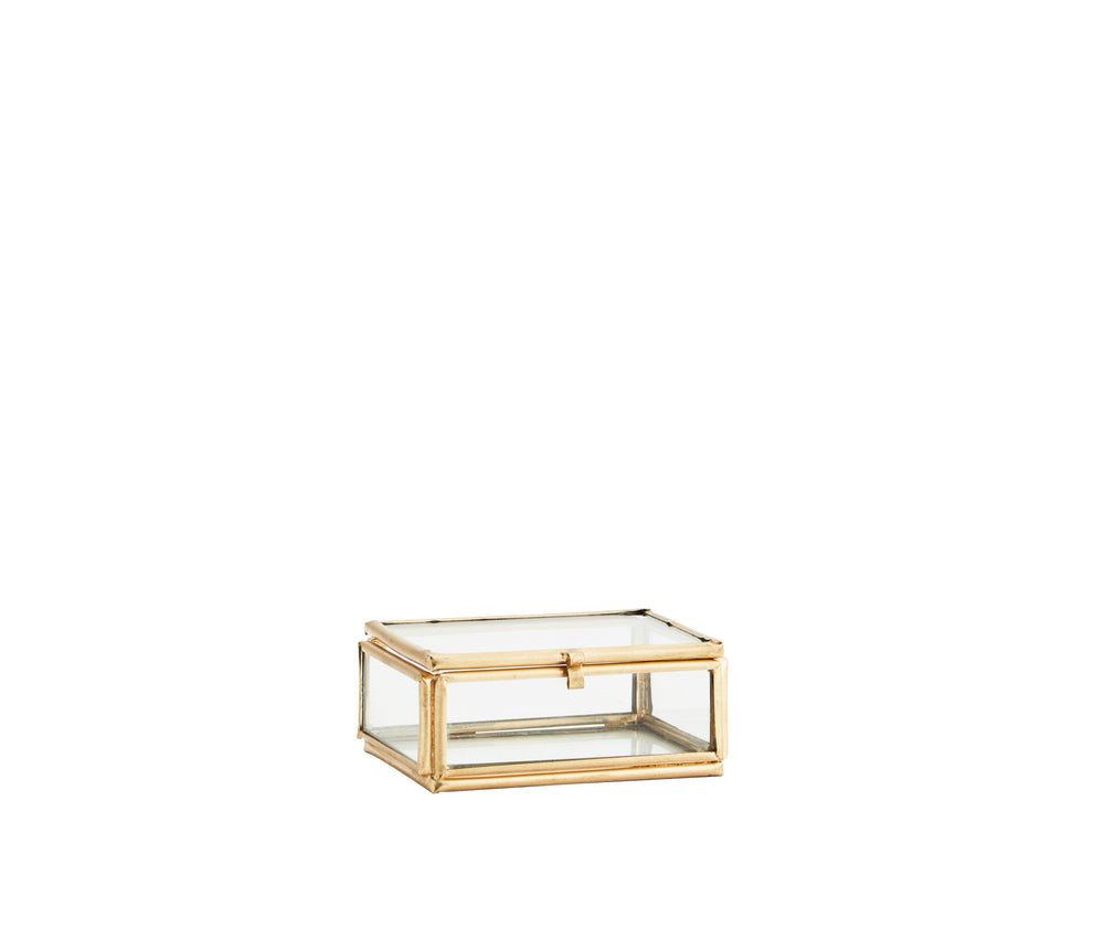 Small Brass Rectangular Glass Box