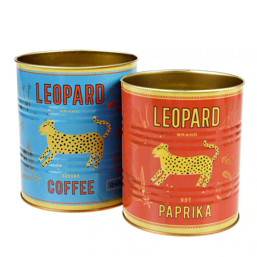 Large  Leopard Storage Tin