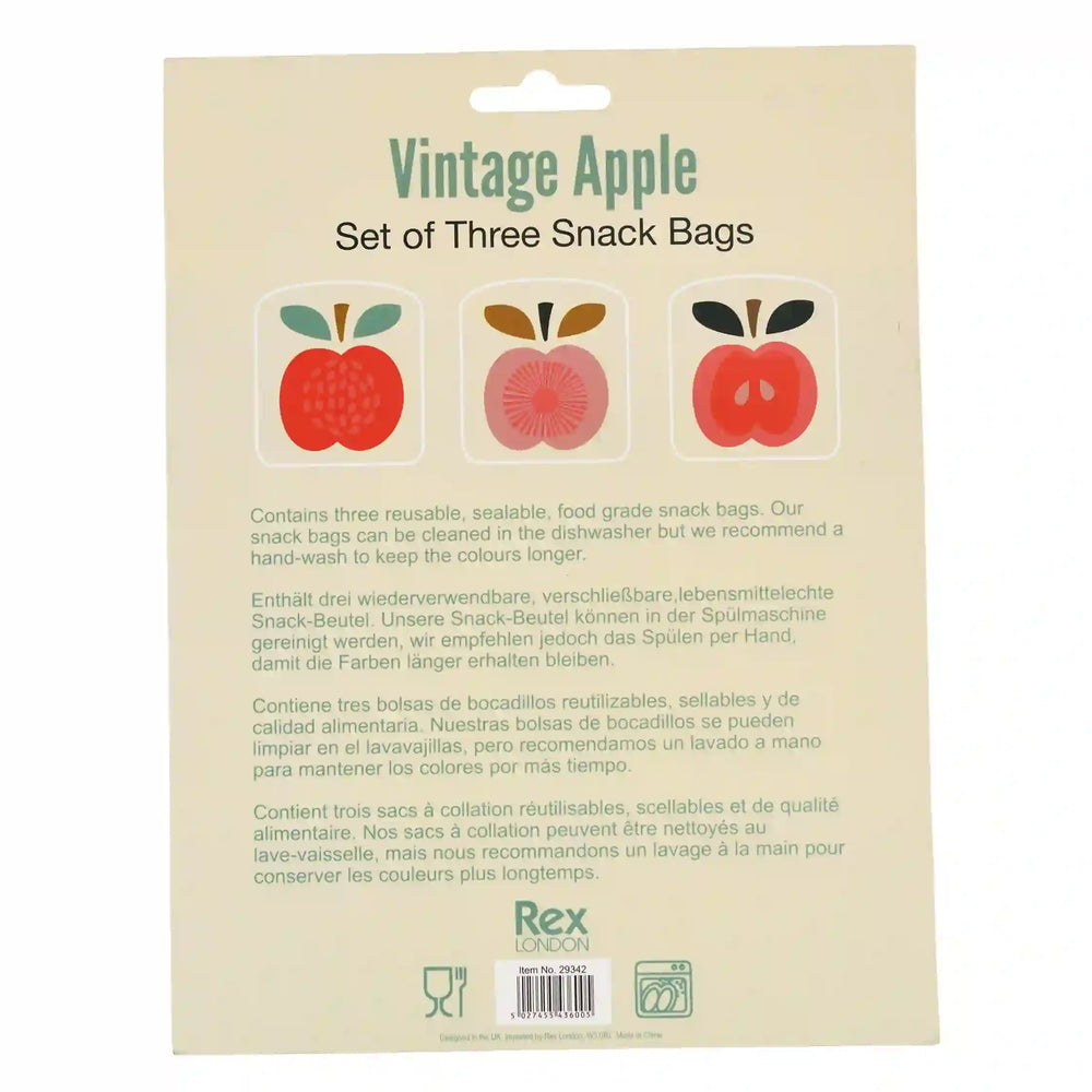 
                  
                    Reusable Vintage Apple Snack Bag Set Of 3
                  
                