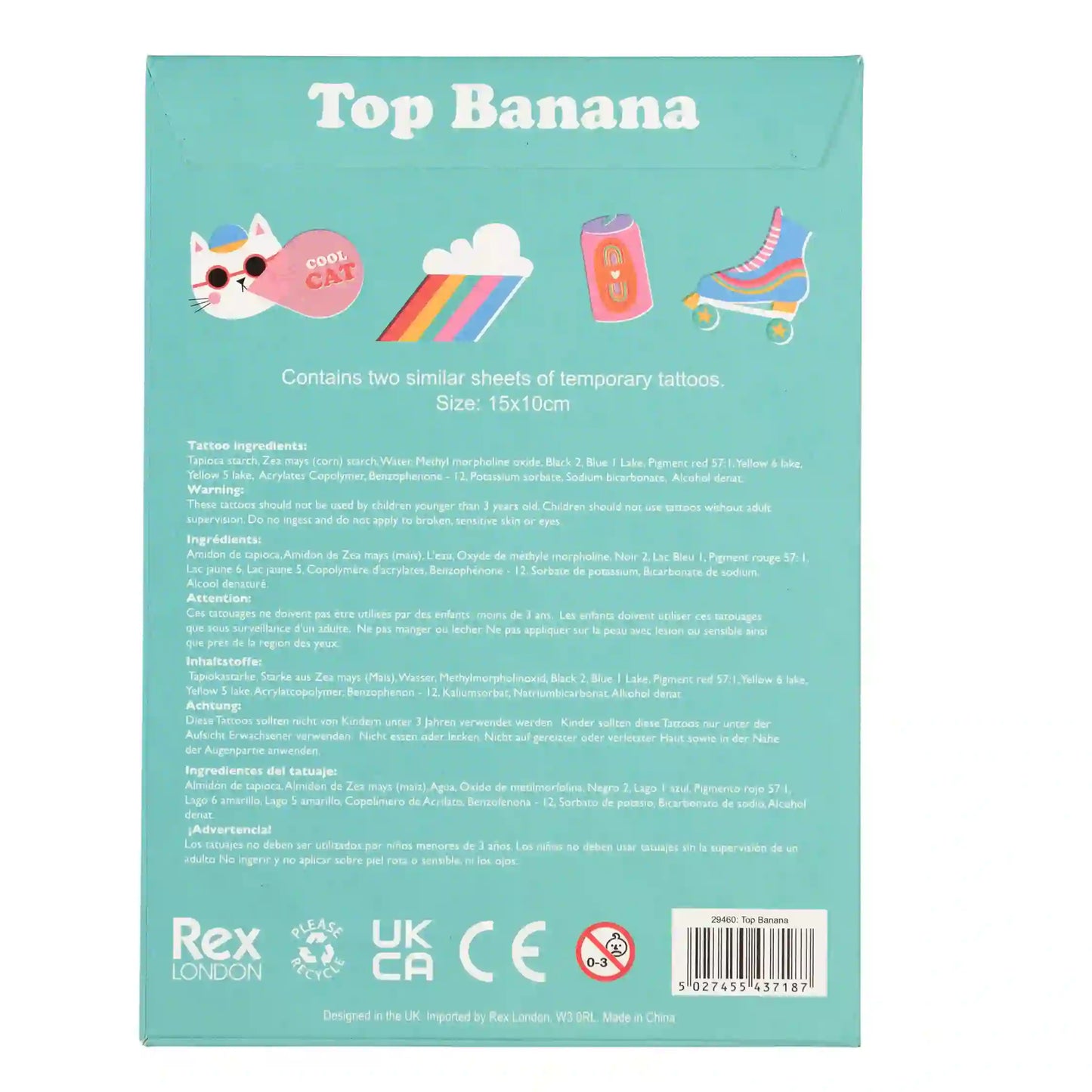 
                  
                    Top Banane Temporäres Tattoo Set 
                  
                