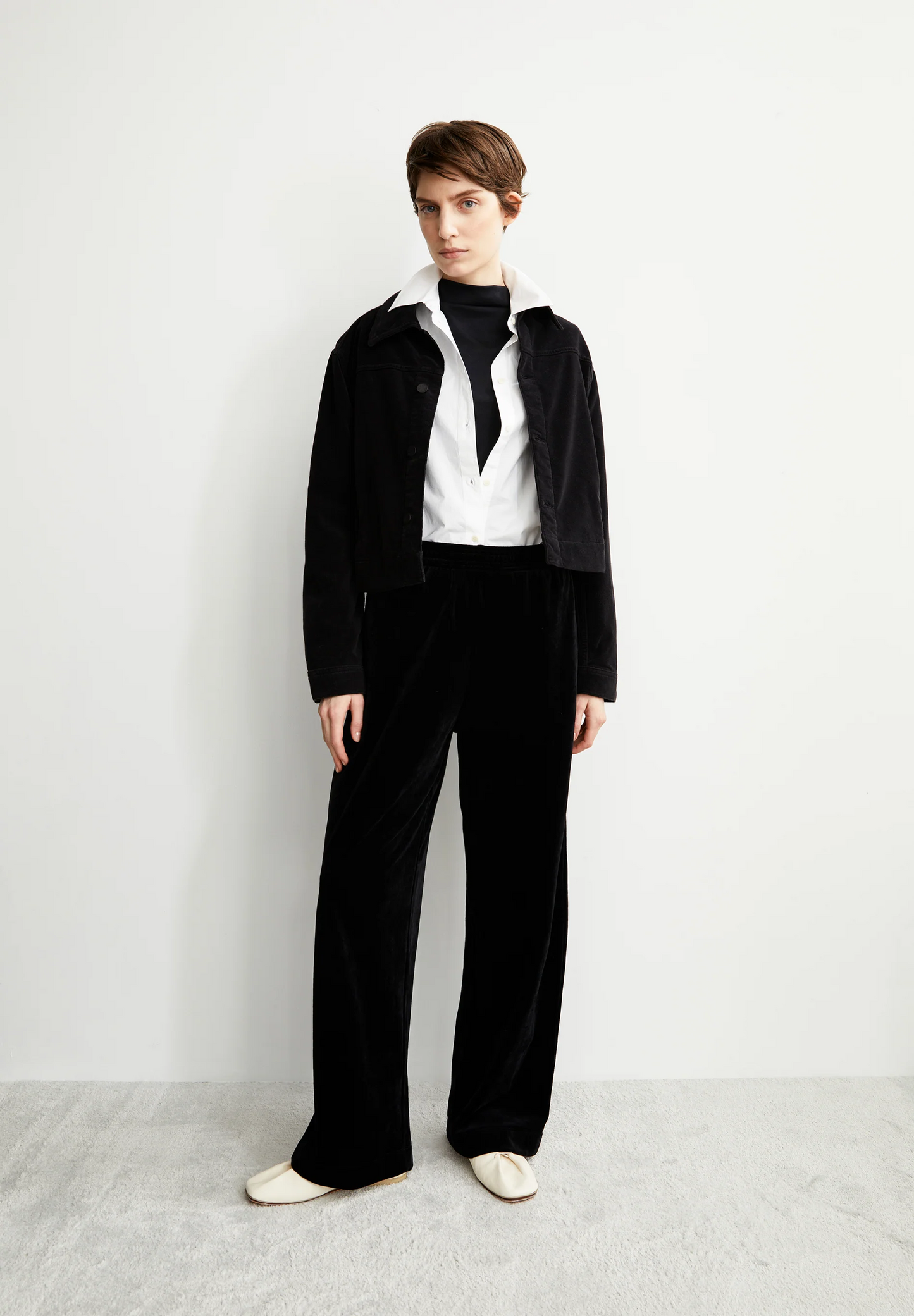 
                  
                    VATINAA Black Velvet Trousers
                  
                