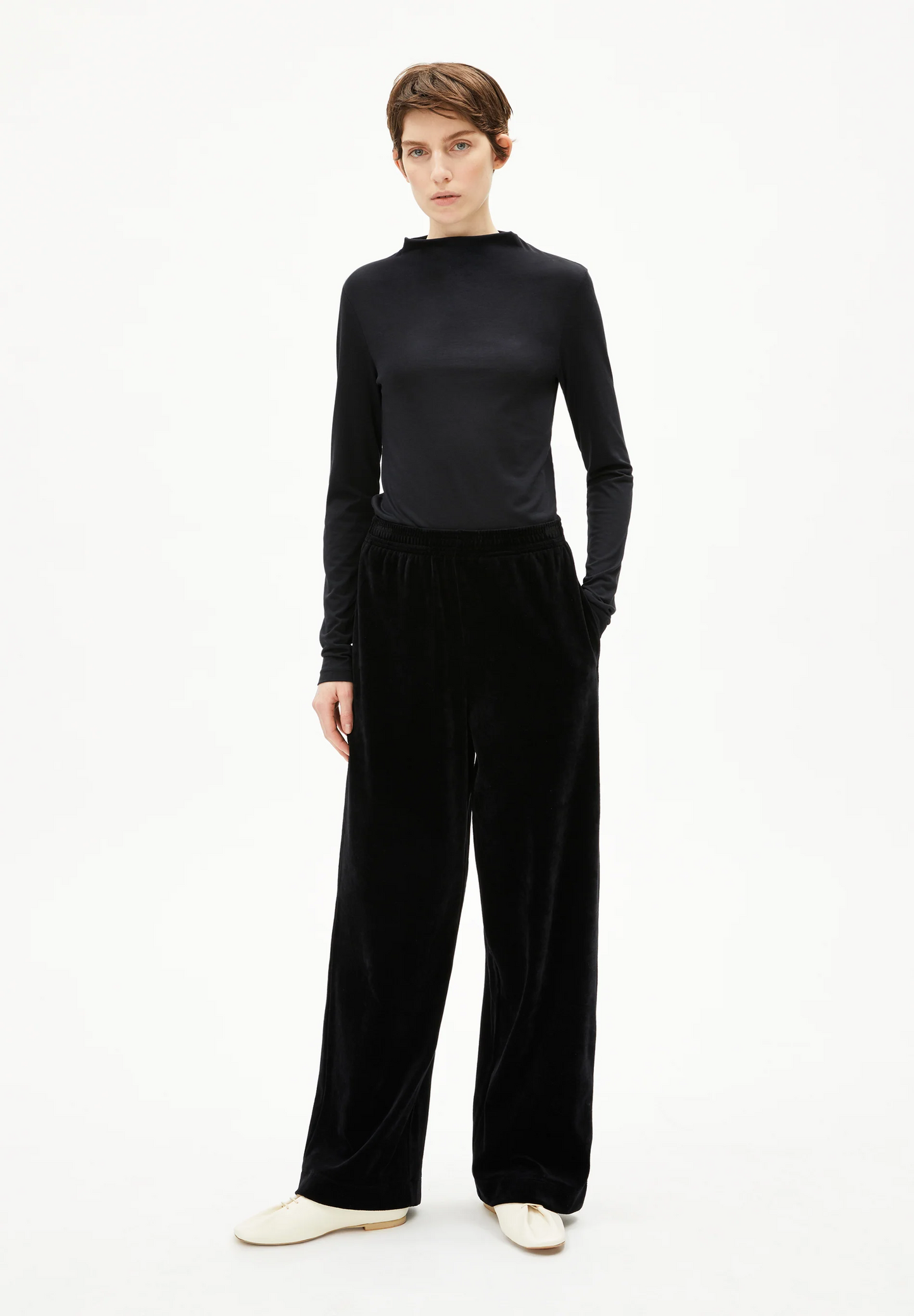 
                  
                    VATINAA Black Velvet Trousers
                  
                