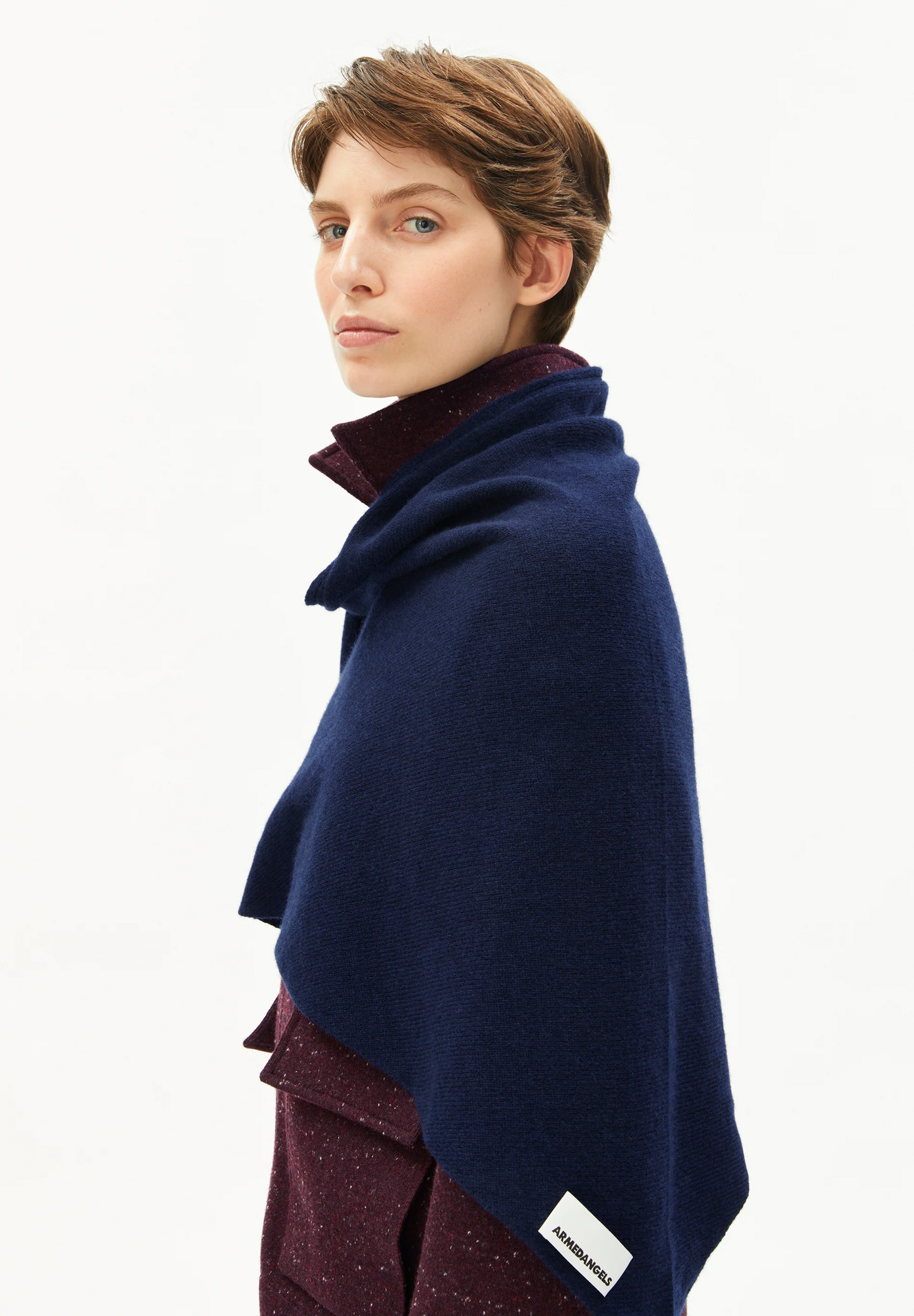 
                  
                    BRYANAA Tinted Navy Triangle Scarf
                  
                