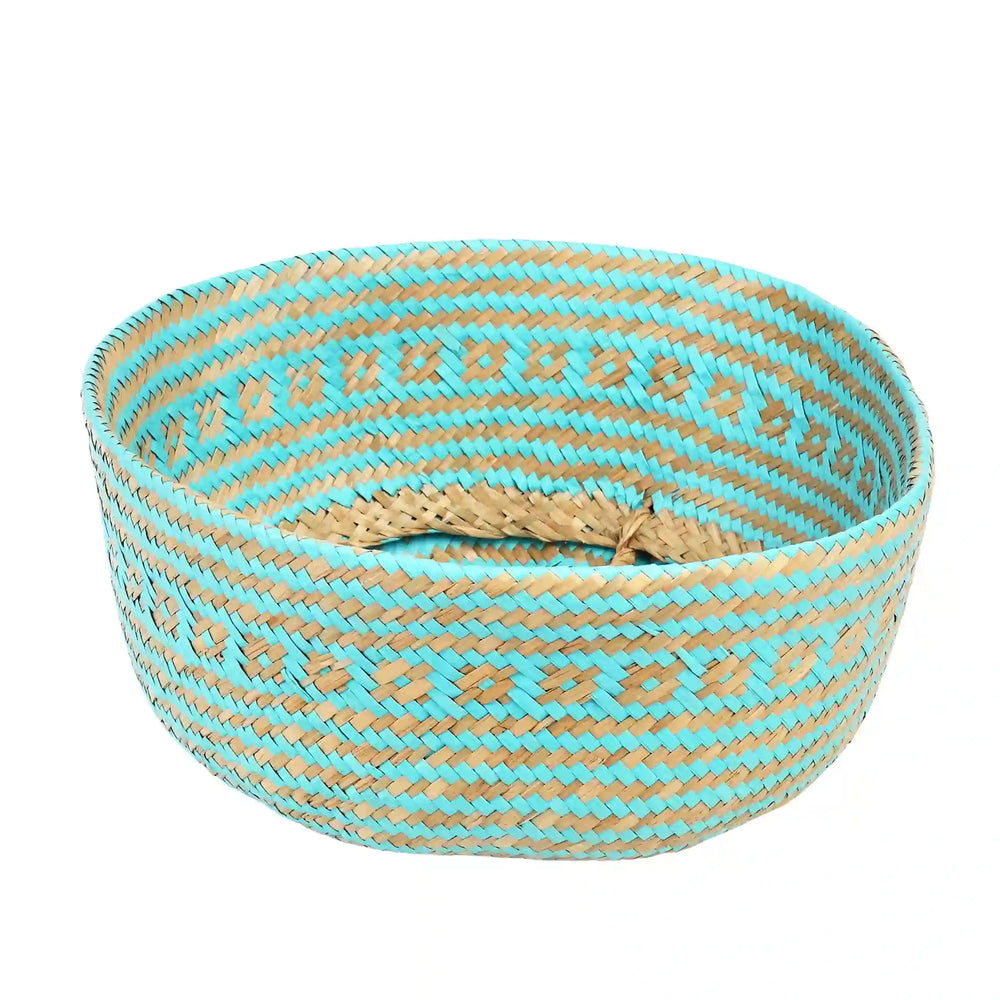 
                  
                    Small Turquoise Seagrass Basket
                  
                