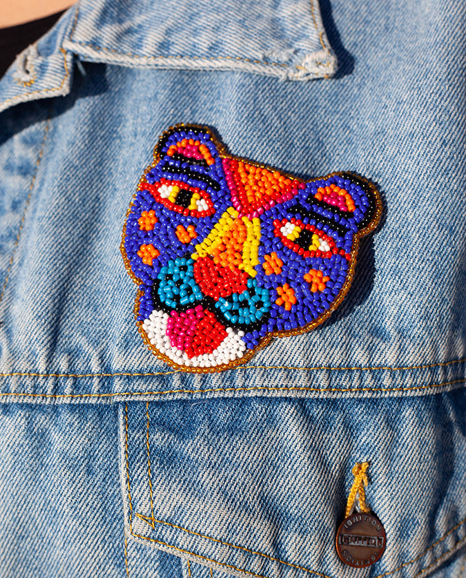 Blue Tiger Brooch