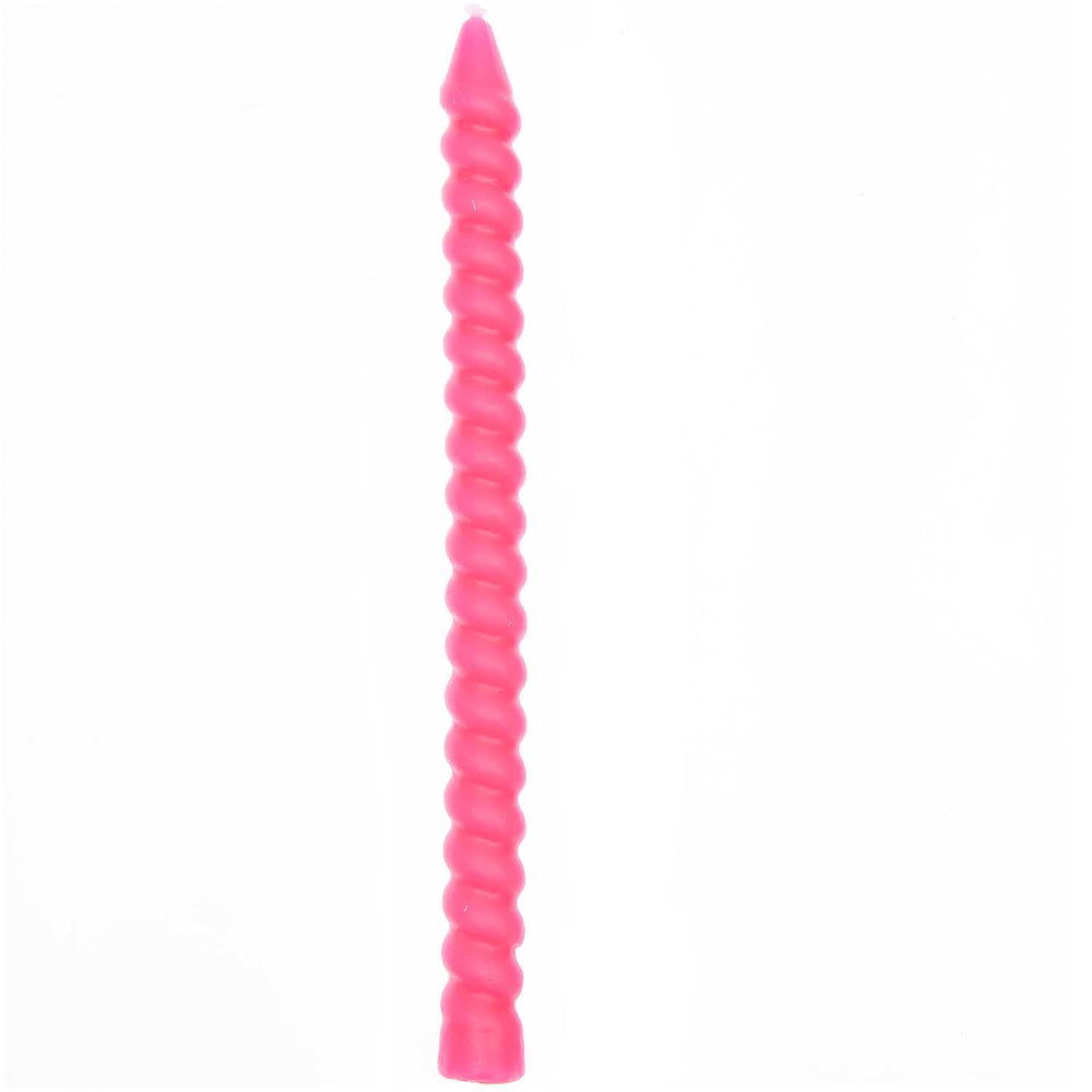 Neon Pink Spiral Candle