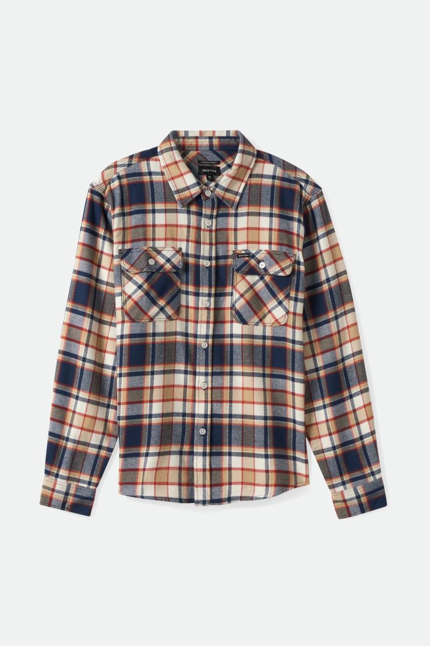 
                  
                    BOWERY Washed Navy Barn Red Off White Flannel Shirt
                  
                