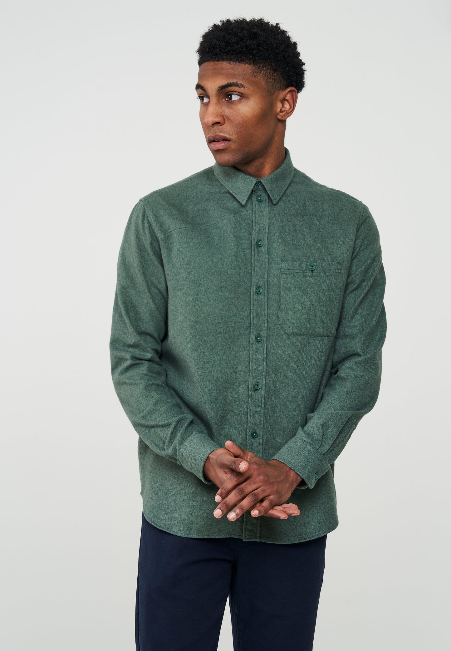 
                  
                    DISANTHUS Deep Green Twotone Shirt
                  
                