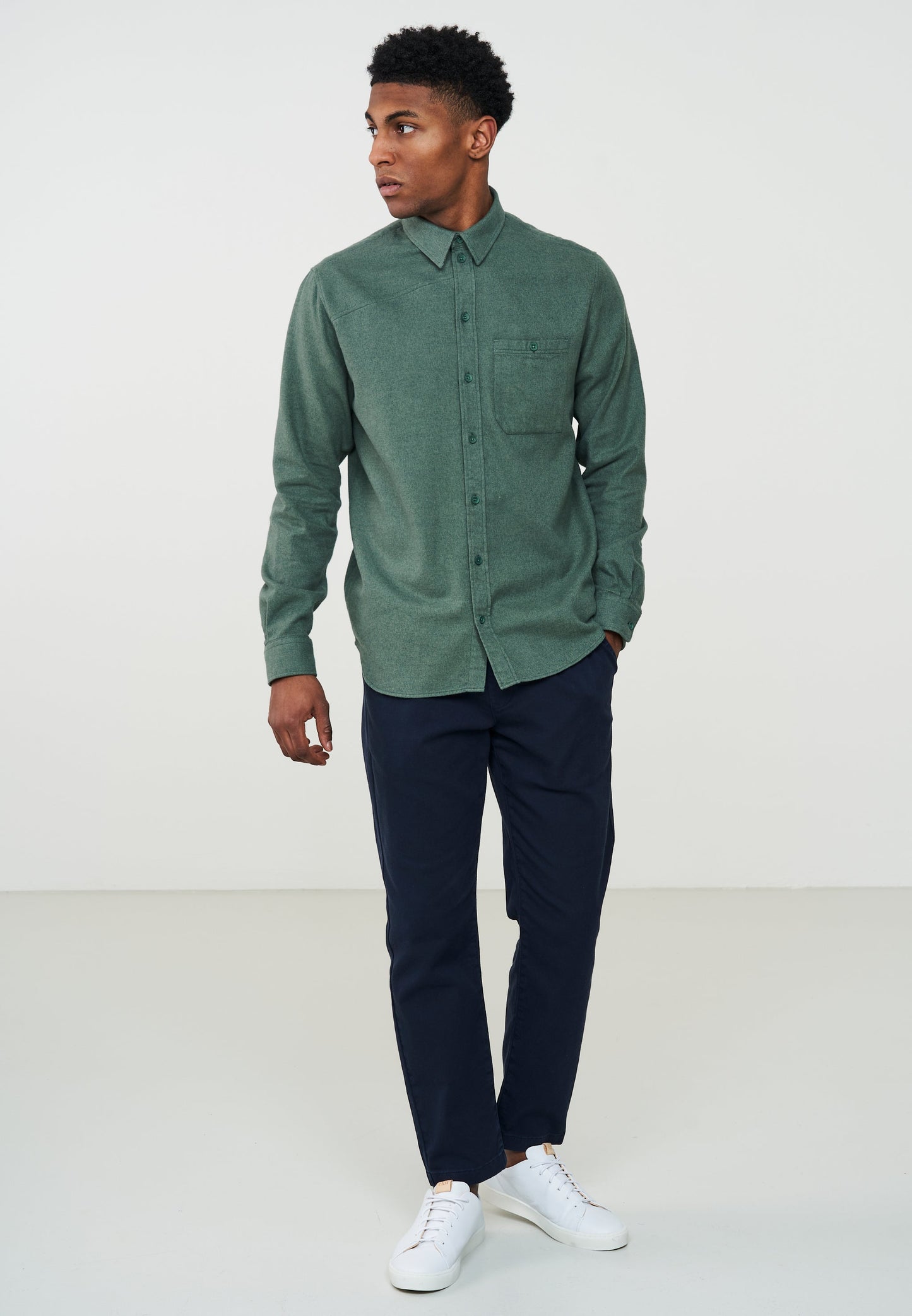 
                  
                    DISANTHUS Deep Green Twotone Shirt
                  
                