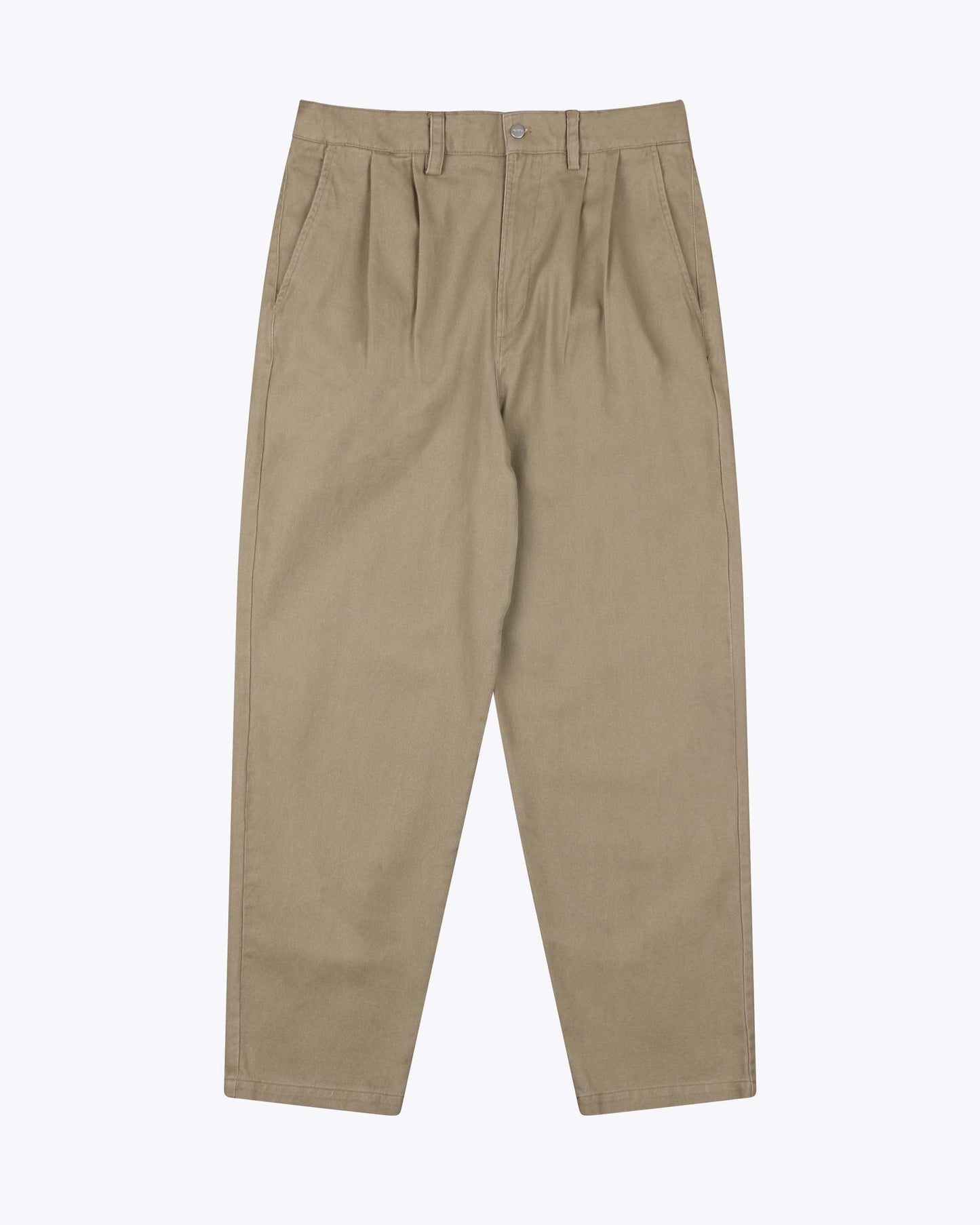 
                  
                    FLETCHER Olive Cotton Twill Pleated Trousers
                  
                