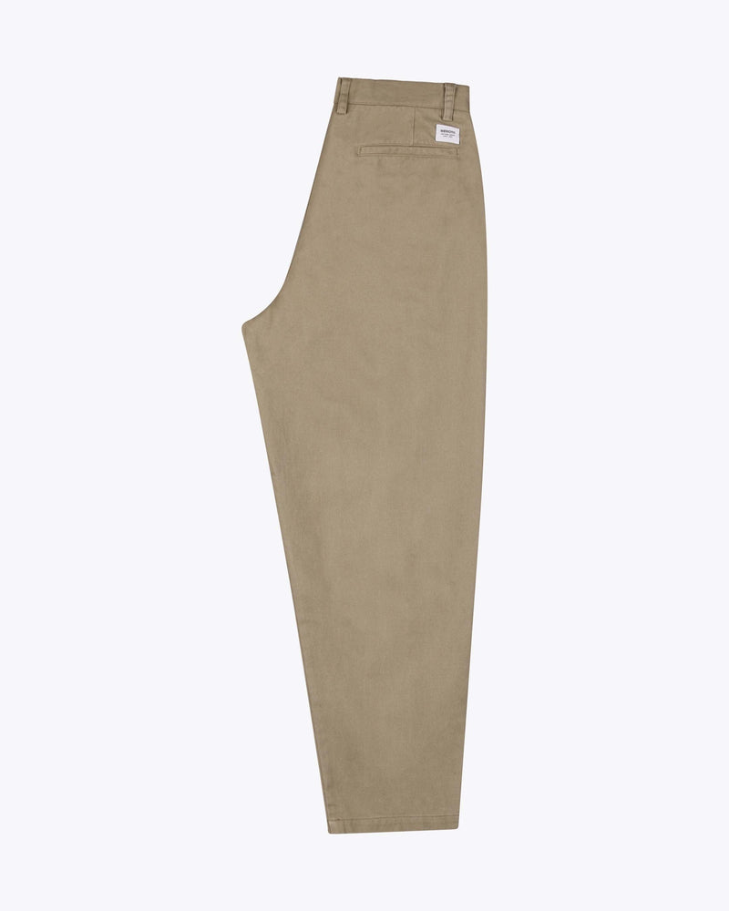 
                  
                    FLETCHER Olive Cotton Twill Pleated Trousers
                  
                