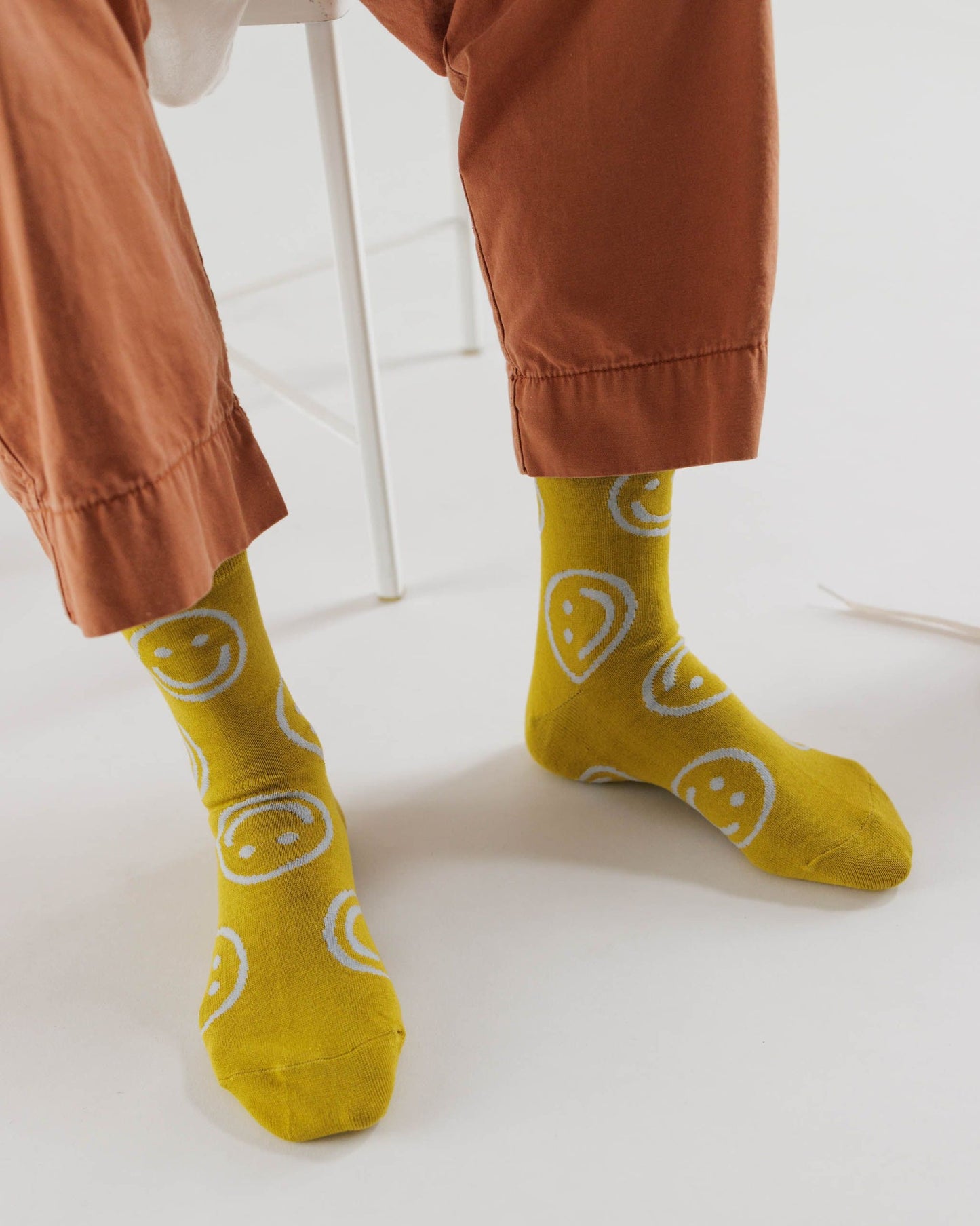 
                  
                    Ochre Happy Crew Socks
                  
                
