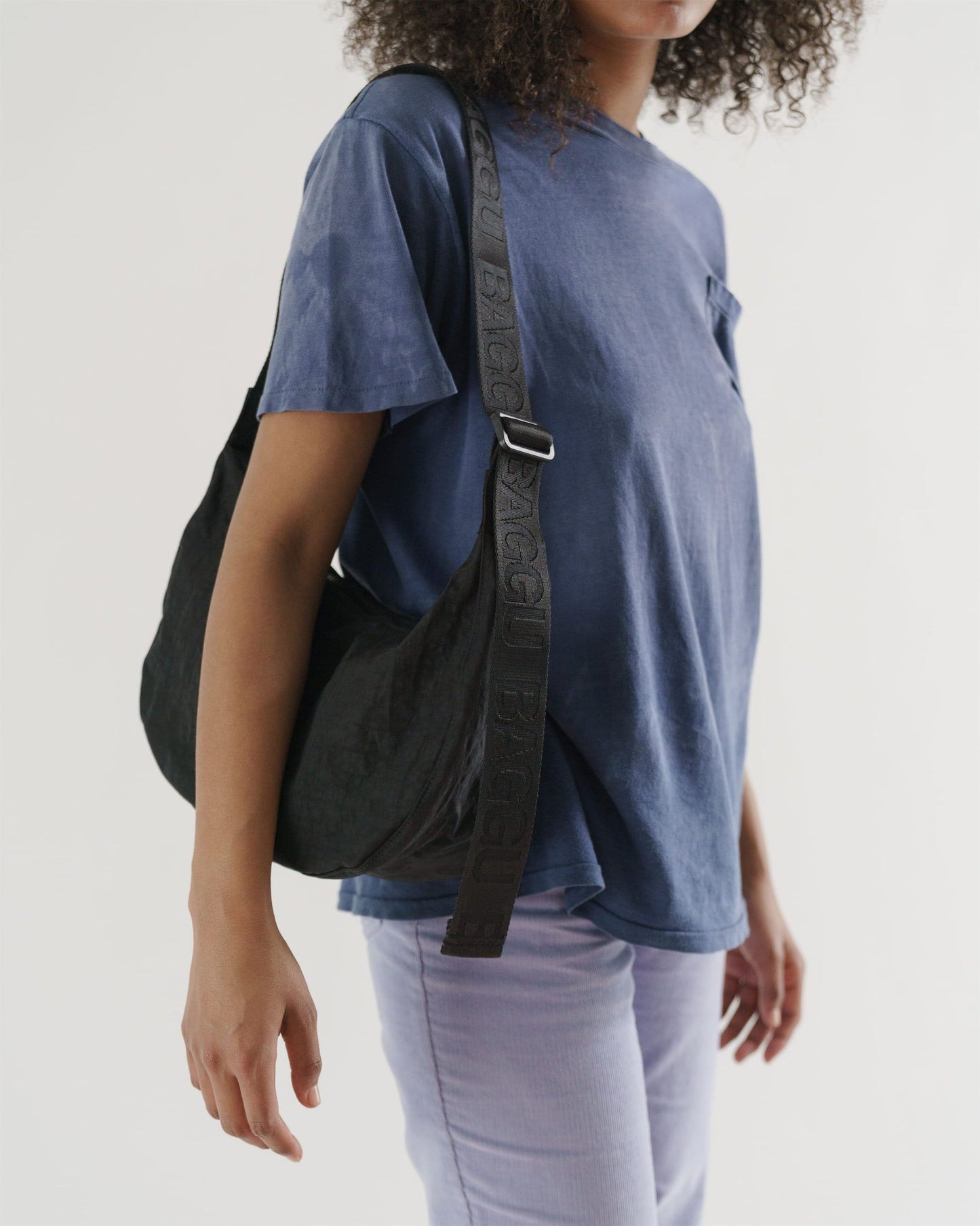 
                  
                    Black Medium Nylon Crescent Bag
                  
                