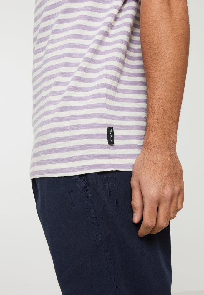 
                  
                    DELONIX Gray Lilac Stripes T-Shirt
                  
                