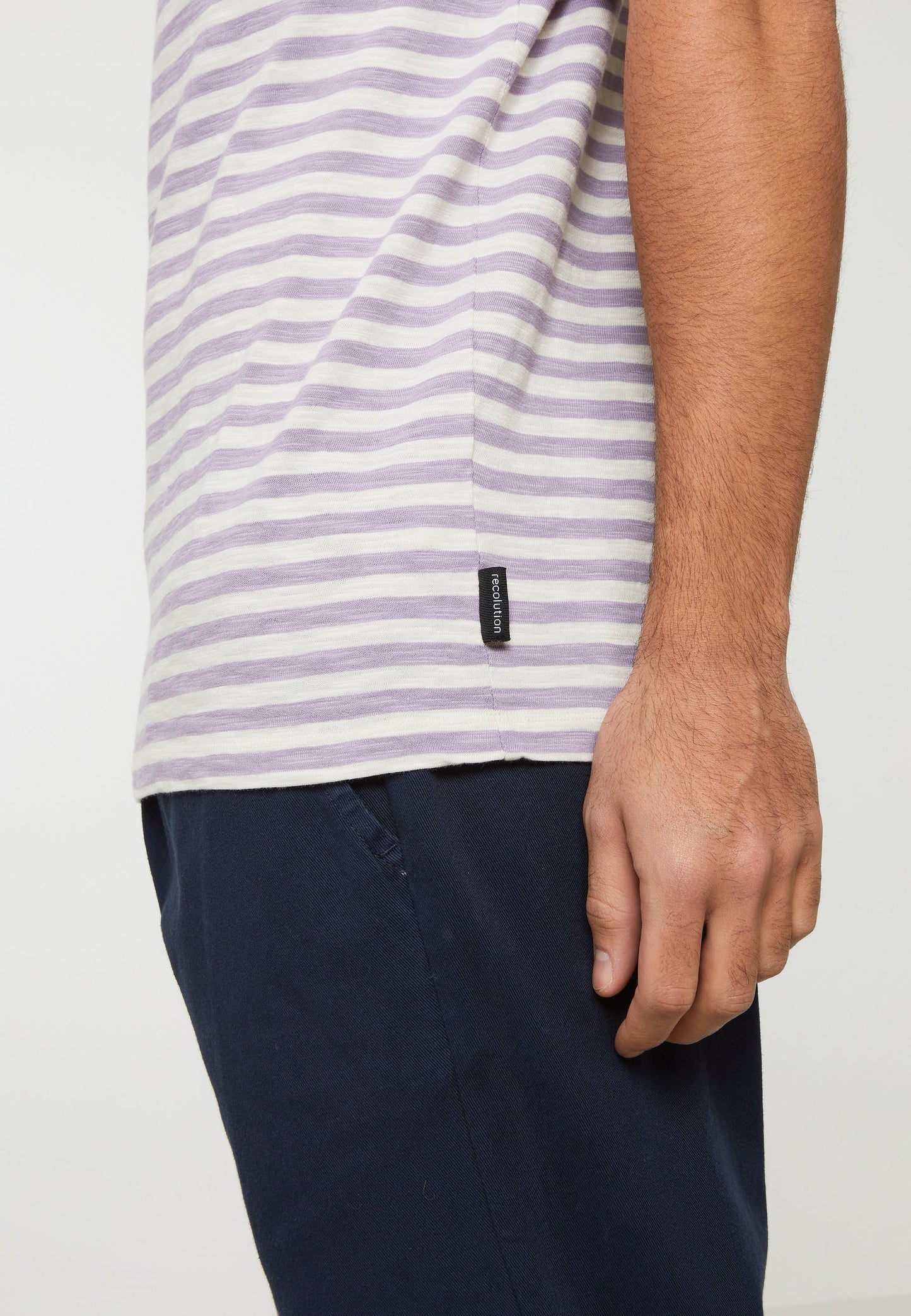 
                  
                    DELONIX Gray Lilac Stripes T-Shirt
                  
                