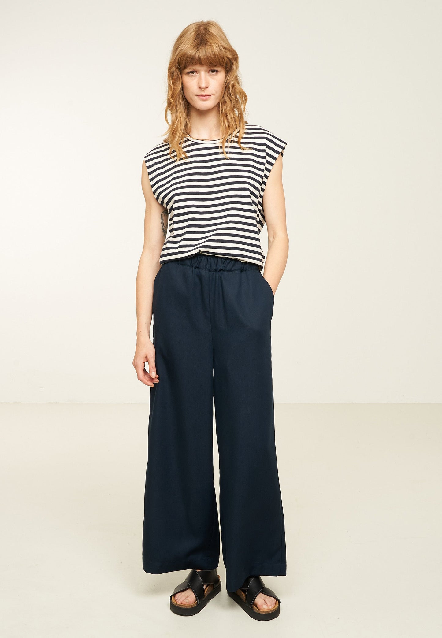 
                  
                    ZINNIA Dark Navy Stripes T-Shirt
                  
                