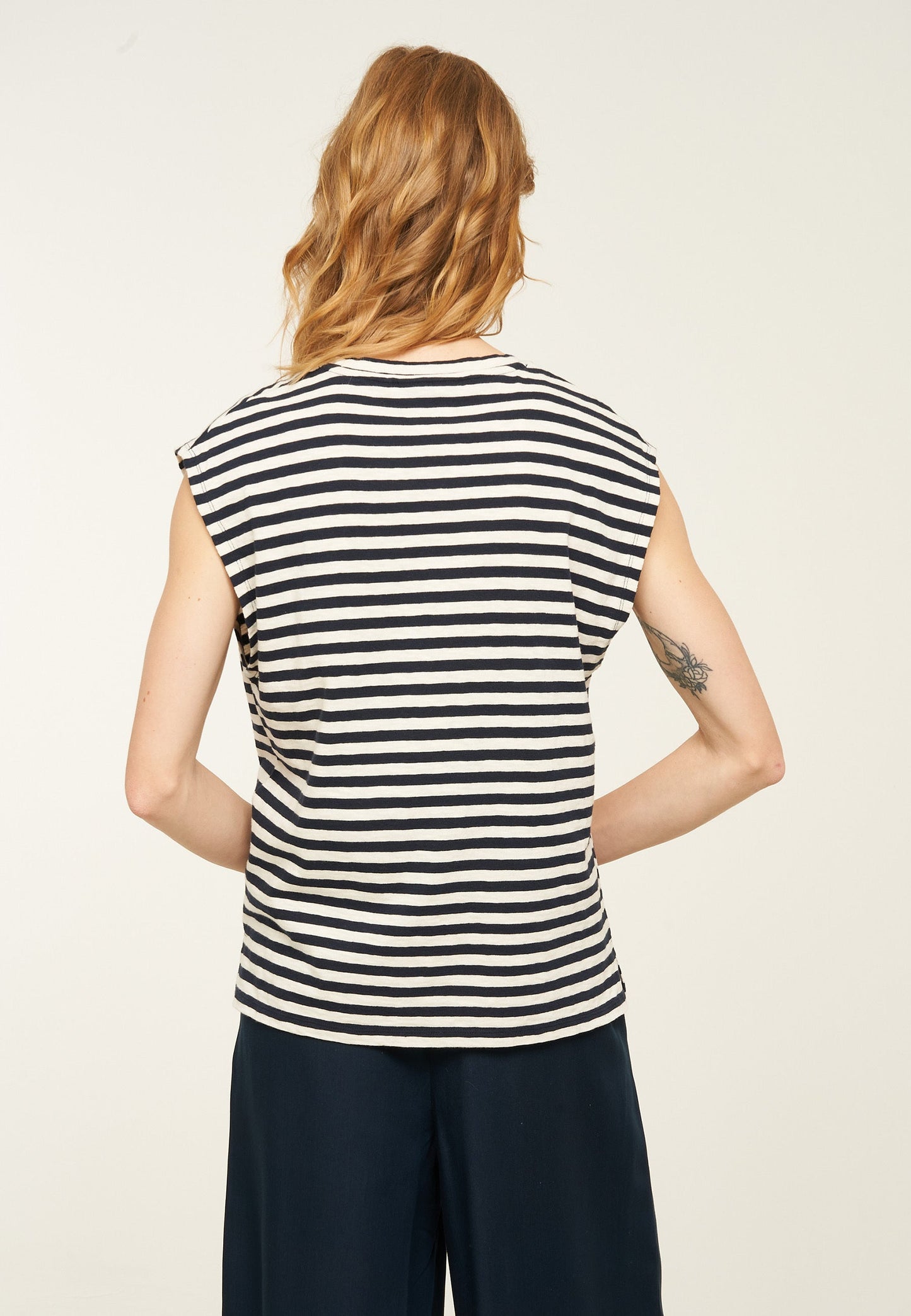 
                  
                    ZINNIA Dark Navy Stripes T-Shirt
                  
                