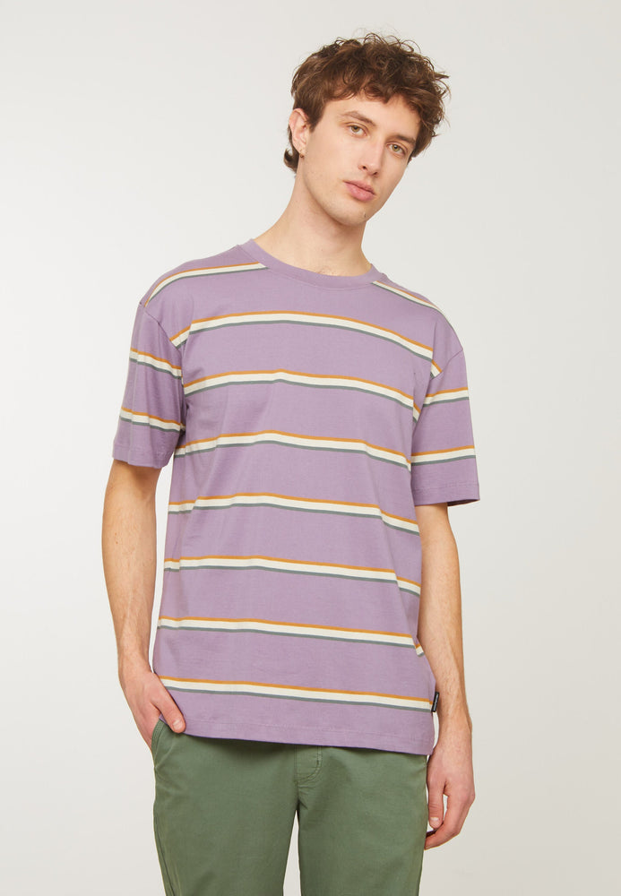 
                  
                    ROWAN Grey Lilac Stripes T-Shirt
                  
                
