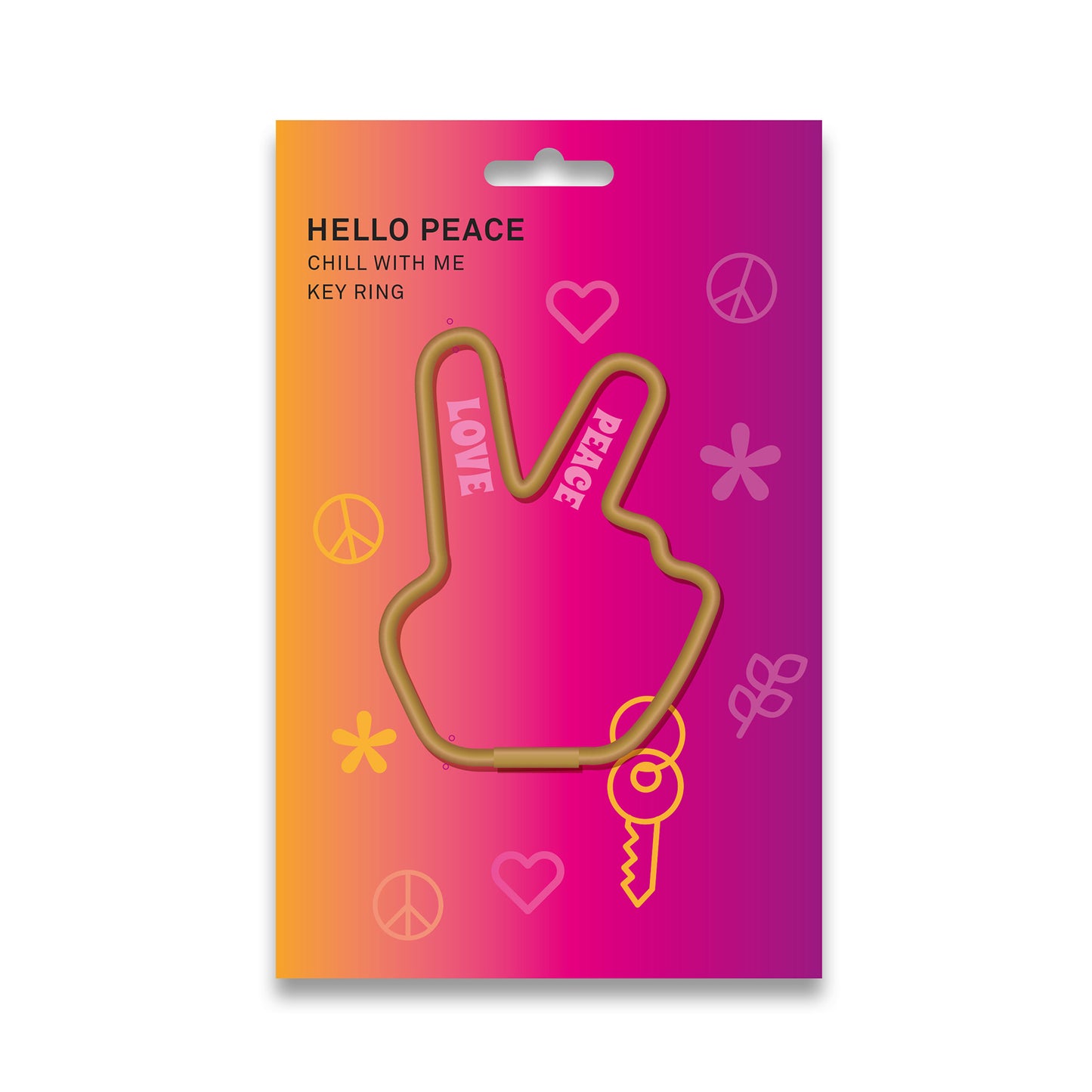 
                  
                    Gold Peace Hand Sign Key Ring
                  
                