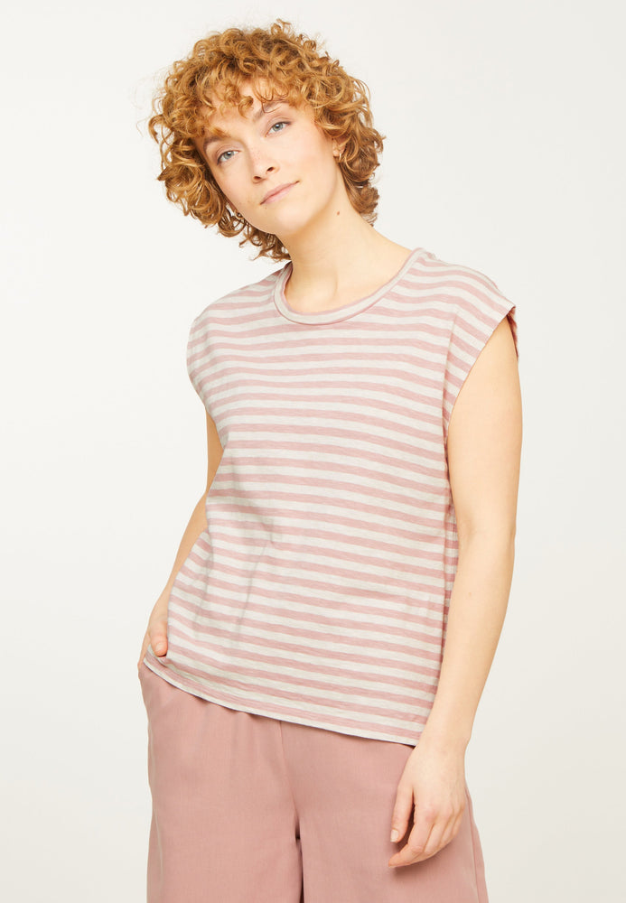 
                  
                    ZINNIA STRIPES Blush Rose T-Shirt
                  
                