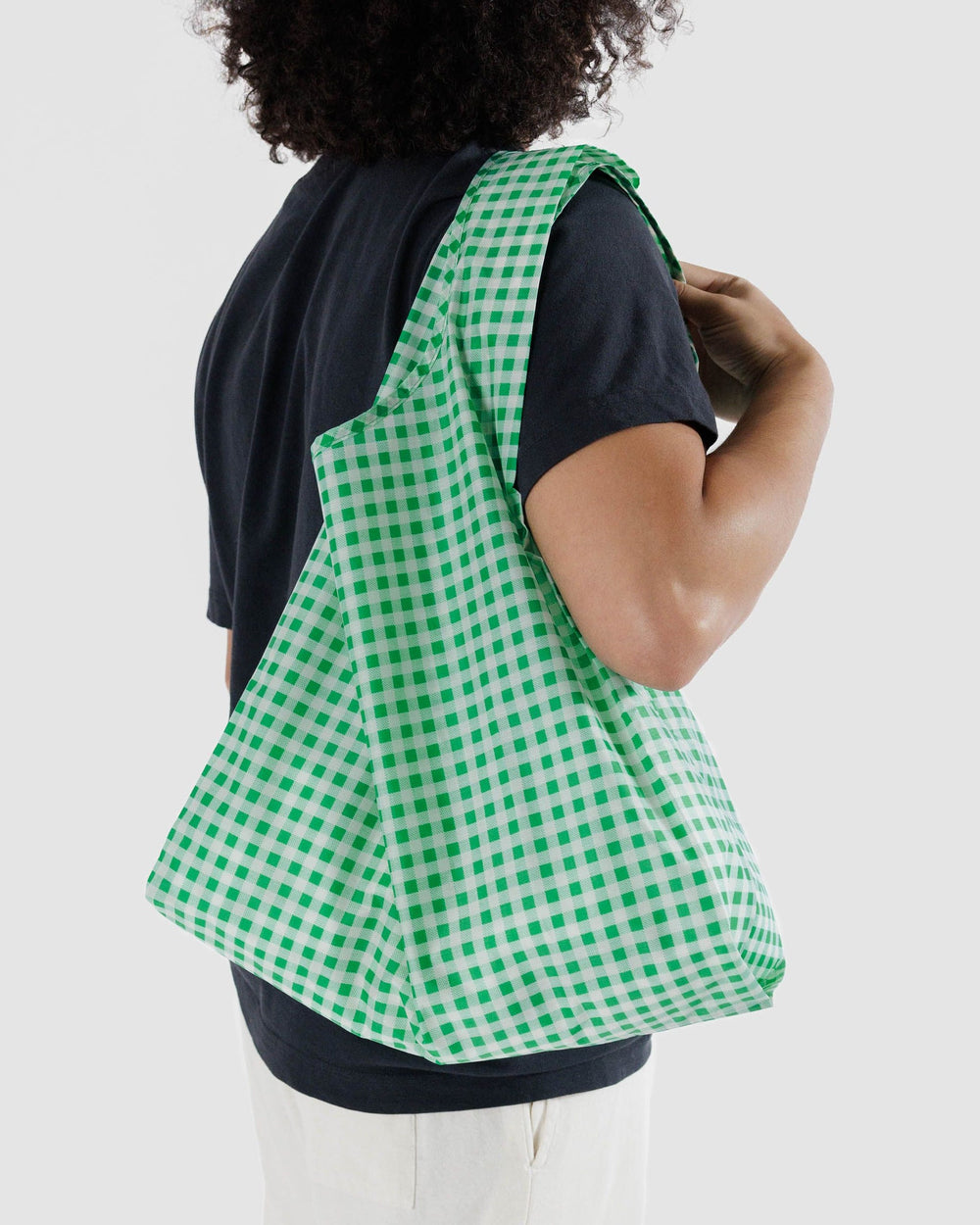 Green Gingham  Standard Baggu Bag