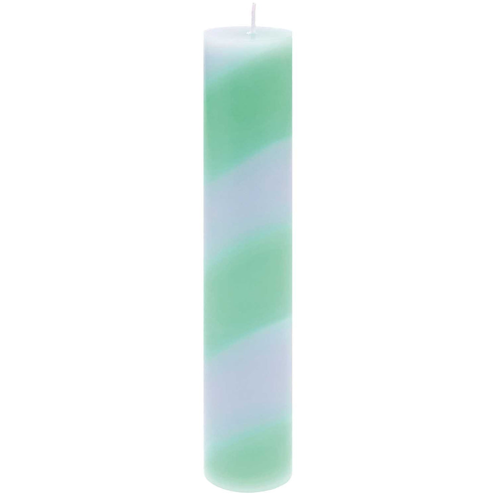 
                  
                    Turquoise Grey Striped Taper Candle
                  
                