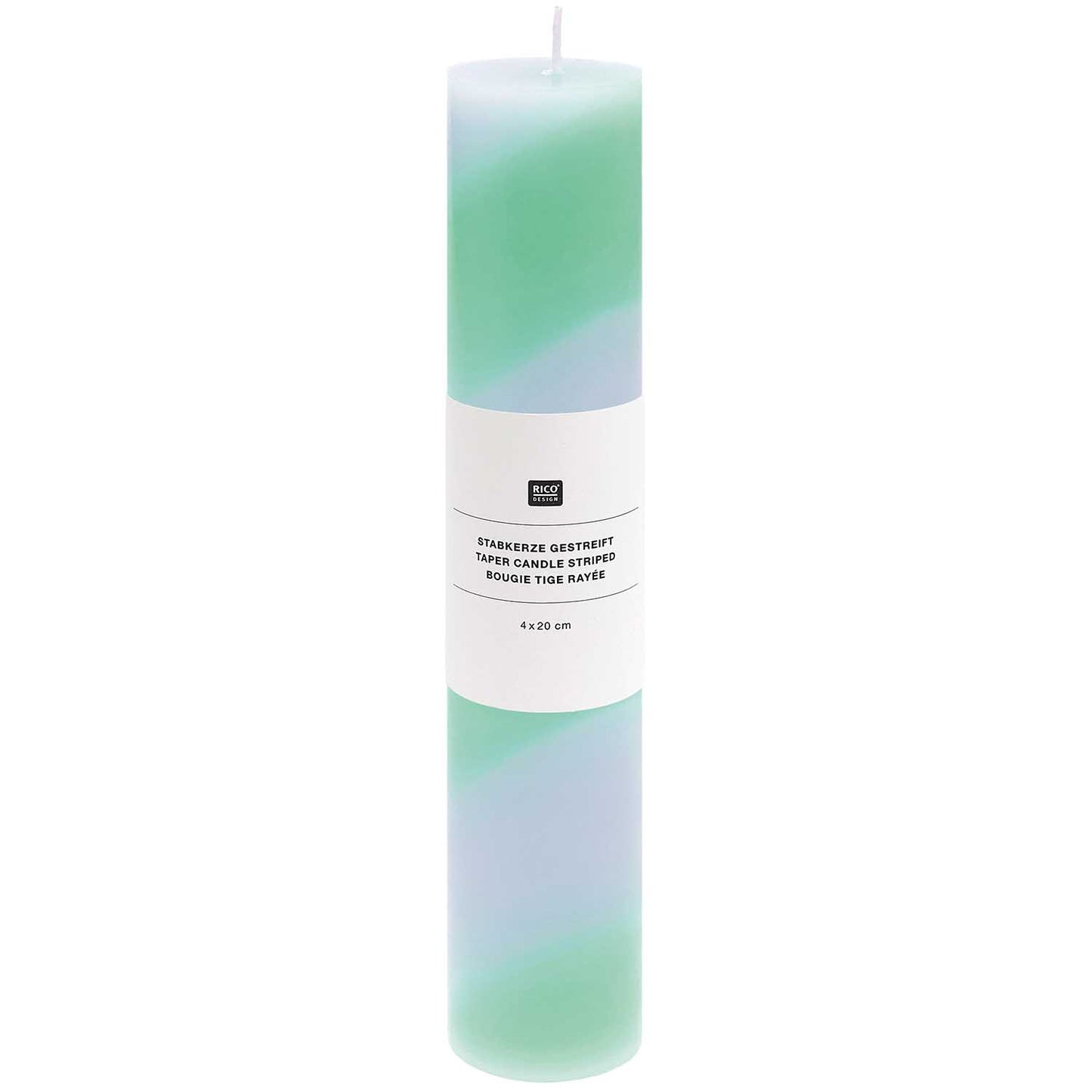 
                  
                    Turquoise Grey Striped Taper Candle
                  
                