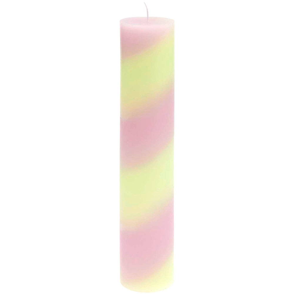 Berry Mint Striped Taper Candle
